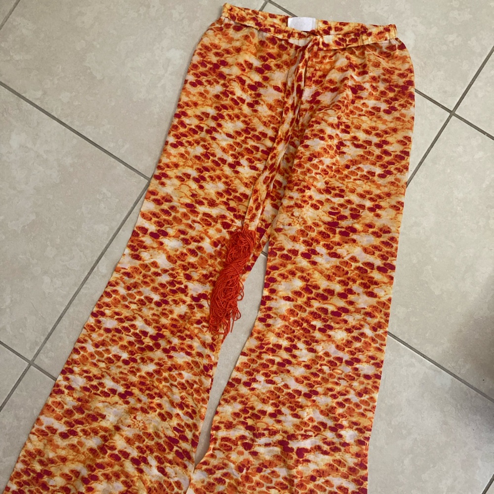 Alexis Vibrant Orange and Yellow Patterned Pants